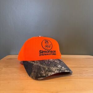 Simonson Station Stores Orange Camouflage Retro Adjustable Hat